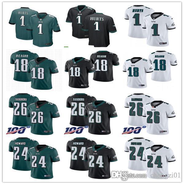 

Mens Women Youth Philadelphia Eagles 11 Carson Wentz 26 Miles Sanders 24 Howard 1 Jalen Hurts 18 Jalen Reagor Football Jerseys, Black;red