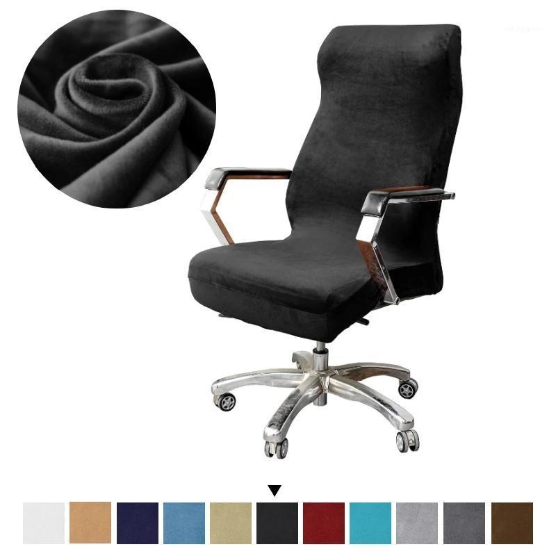 

S/M/L Sizes Office Stretch Velvet Chair Covers Anti-dirty Computer Seat Cover Removable Slipcovers For Chairs