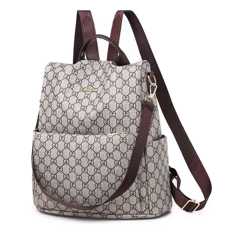 

women's new super fire versatile one shoulder travel print anti theft Backpack Handbags, Main color