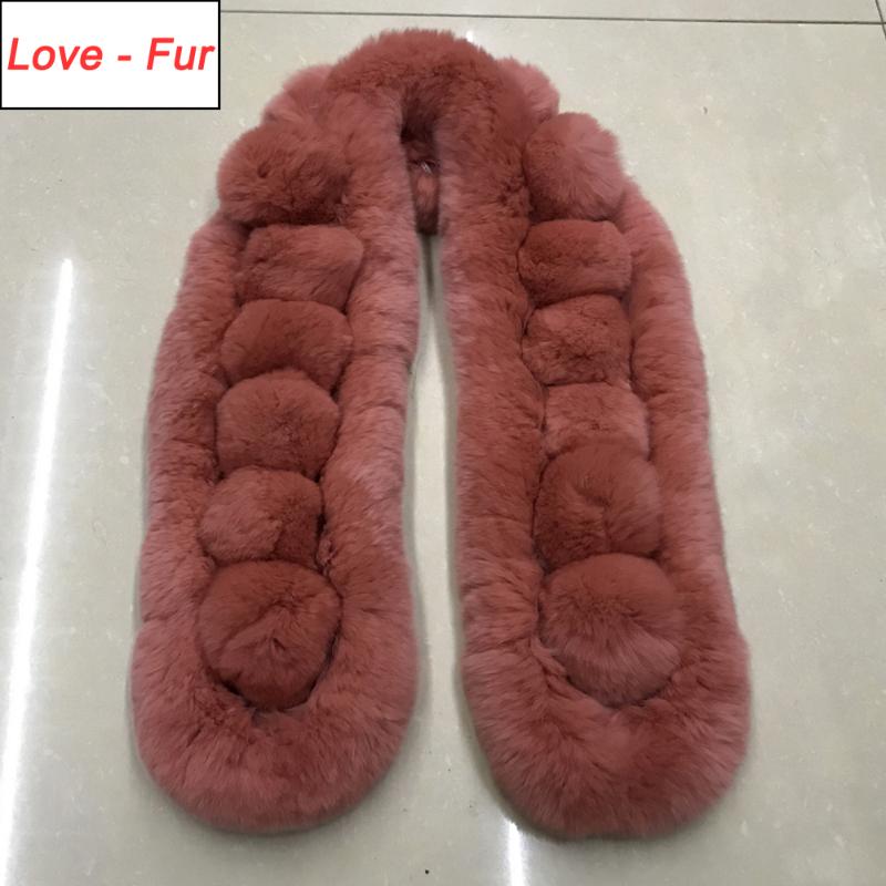

Style Real Natural Rex Fur Scarf Women Fashion Warm Ring Scarves Shawl, Blue;gray