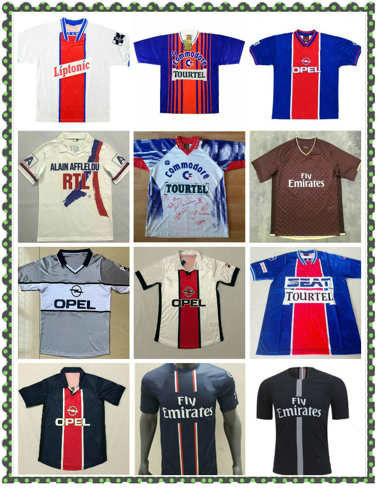 

Jerseys Retro Soccer Paris 1995 1996 12 13 RONALDINHO Men OKOCHA WEAH ANELKA Loko RAI 01 02 Home Away Vintage Classic Old Football Shirts, Black