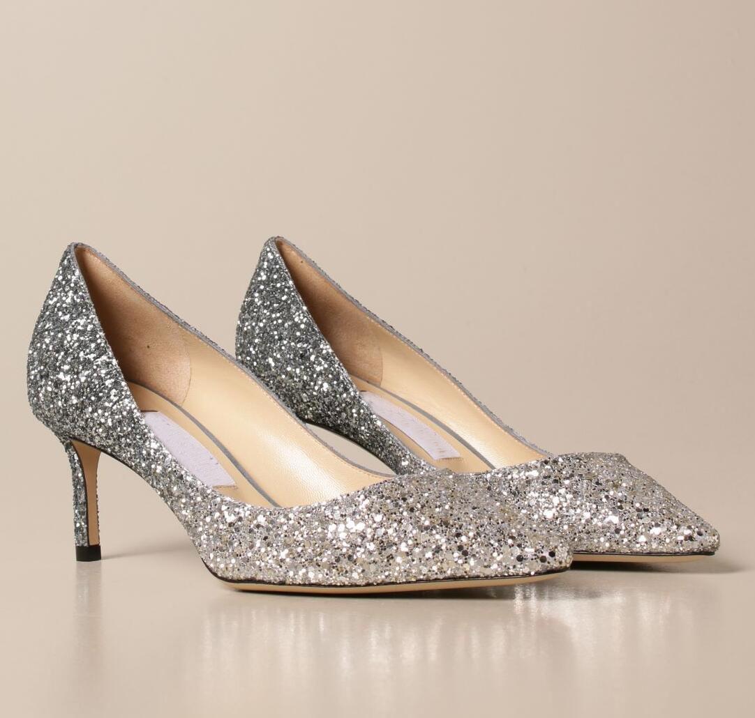 

Gradient Sandals Glitter Romy Leather Dress Party Eveing Shoes Elegant Women's Pointed Toe Pumps Brands Designer Lady Sexy High Heels