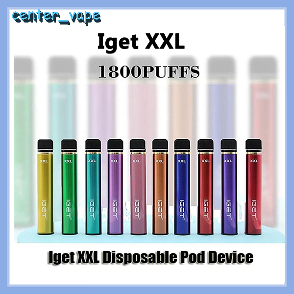 

Iget XXL Vape Pen Electronic Cigarettes Device 9500mAh Battery 7ml Pods Empty 1800 Puffs Kit wholesale
