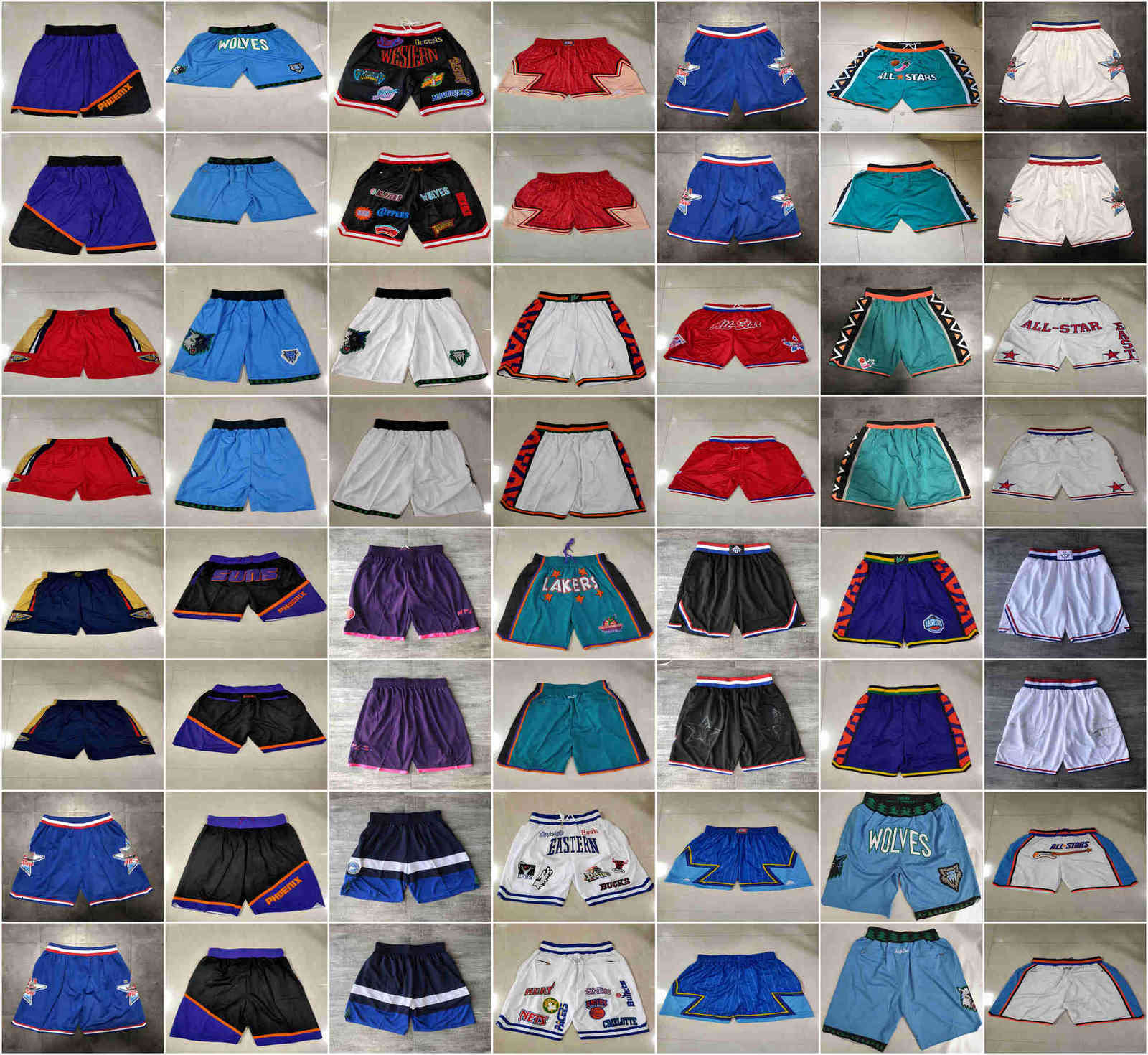 

down jacket Men Team Basketball Shorts Just Don Co-Branded All-Star Short Hip Pop Sport Wear Pant With Pocket Zipper Sweatpants White Blue Purple Green, As photo