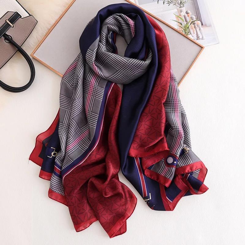 

Scarves 2021 Silk Scarf Women Beach Shawl Wrap Female Cashmere Chiffon Hijab Poncho Winter Cape Blanket