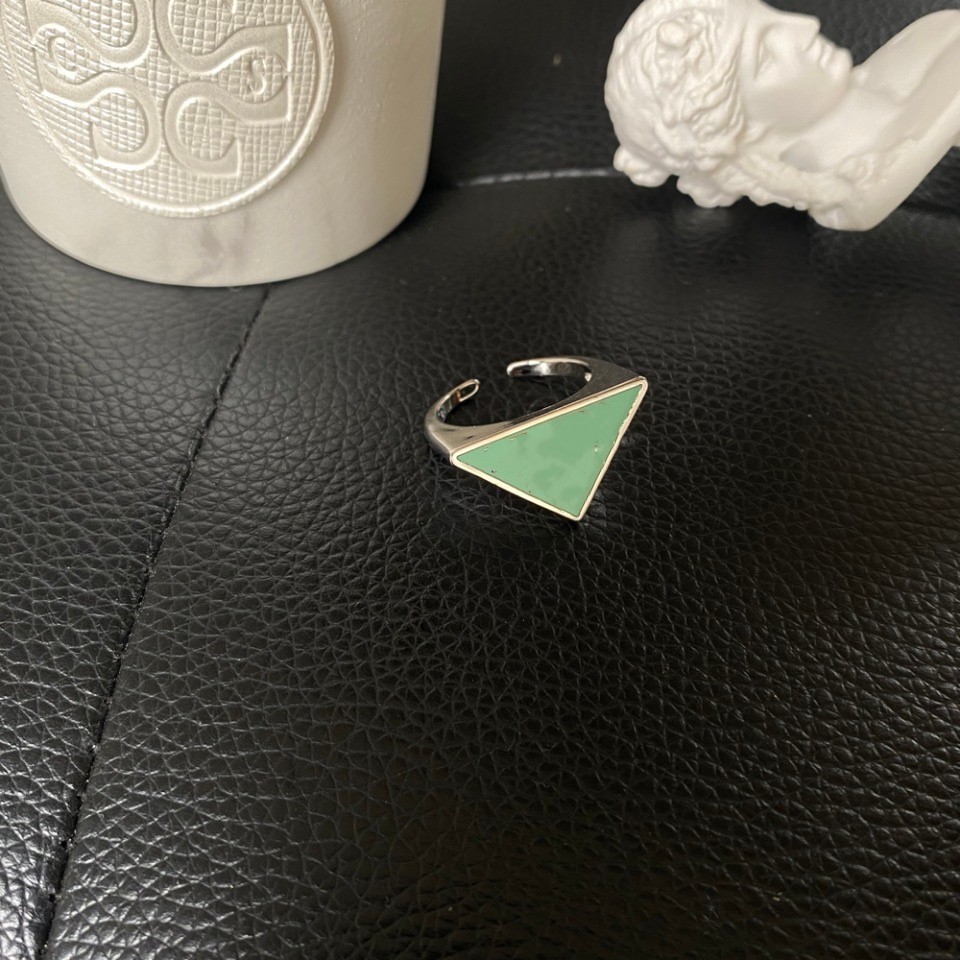 

European and American triangle letter open ring big brand fashion trend personality temperament female high quality fast delivery