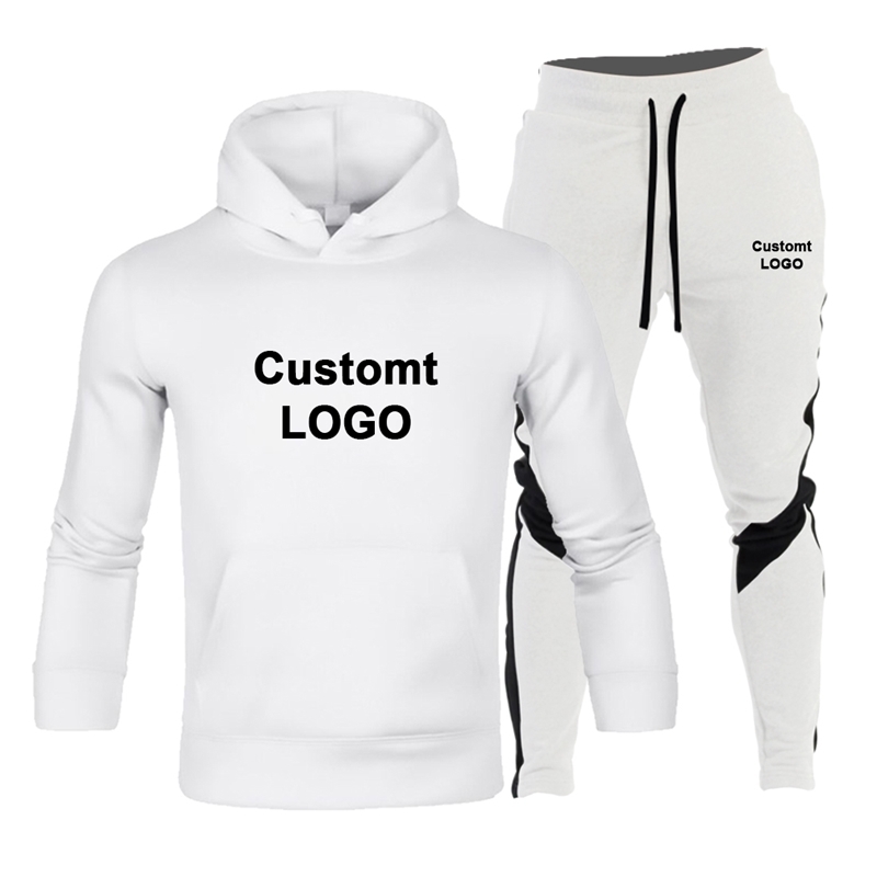 

Fashion Custom Brand Men And Women Set Fleece Hoodie Pant Thick Warm Hooded Track Suits Male Sweatsuit Tracksuit, Black