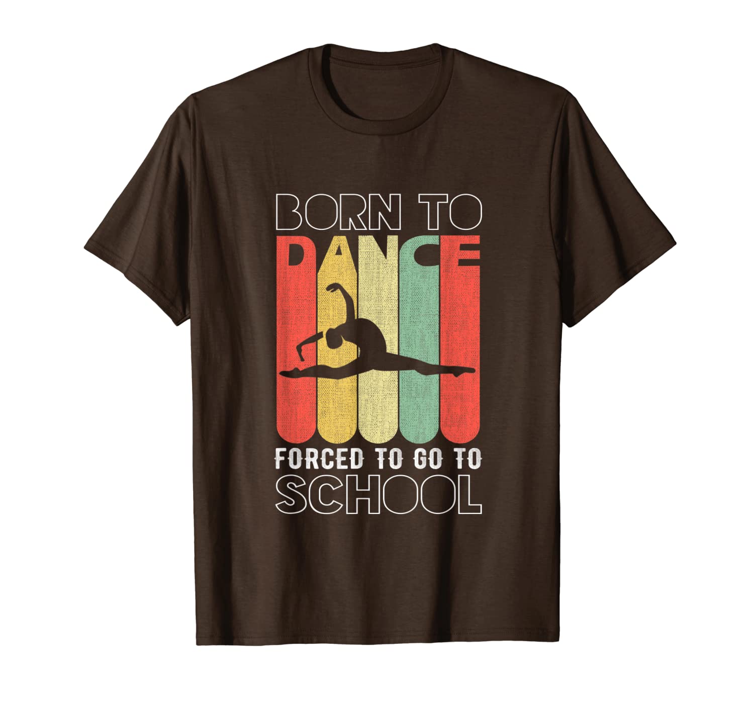 

funny born to dance forced to go to school tee, White;black