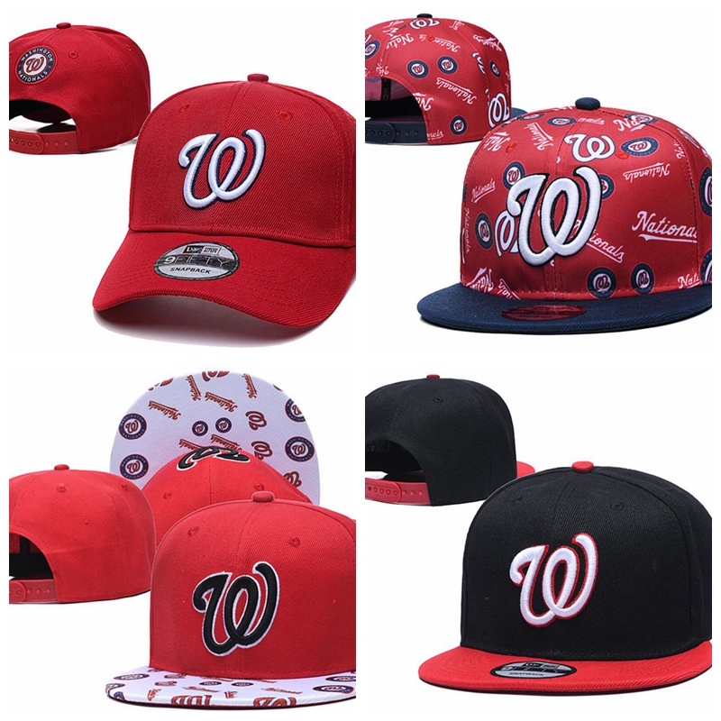

Snapbacks Washington Nationals hat Outdoor Fashionable Summer Fits Baseball Truck Cap, Black;white