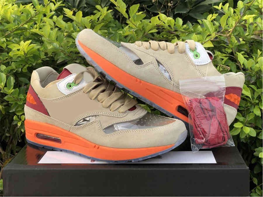 

2021 Clot Authentic 1 Kiss of Death Outdoor Shoes Men Women Net Deep Red Orange Blaze Chinese Culture Suede Sneakers Sports With Original