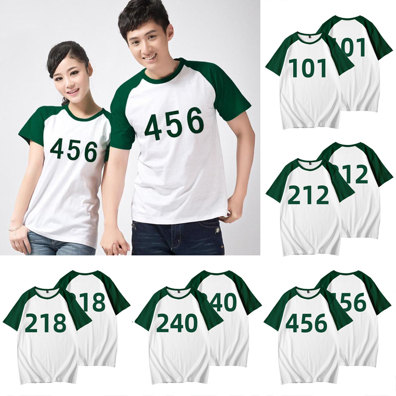 

50%off squid game T-shirt Korean drama number printed loose and comfortable short-sleeved men soccer jersey ottie, Customize