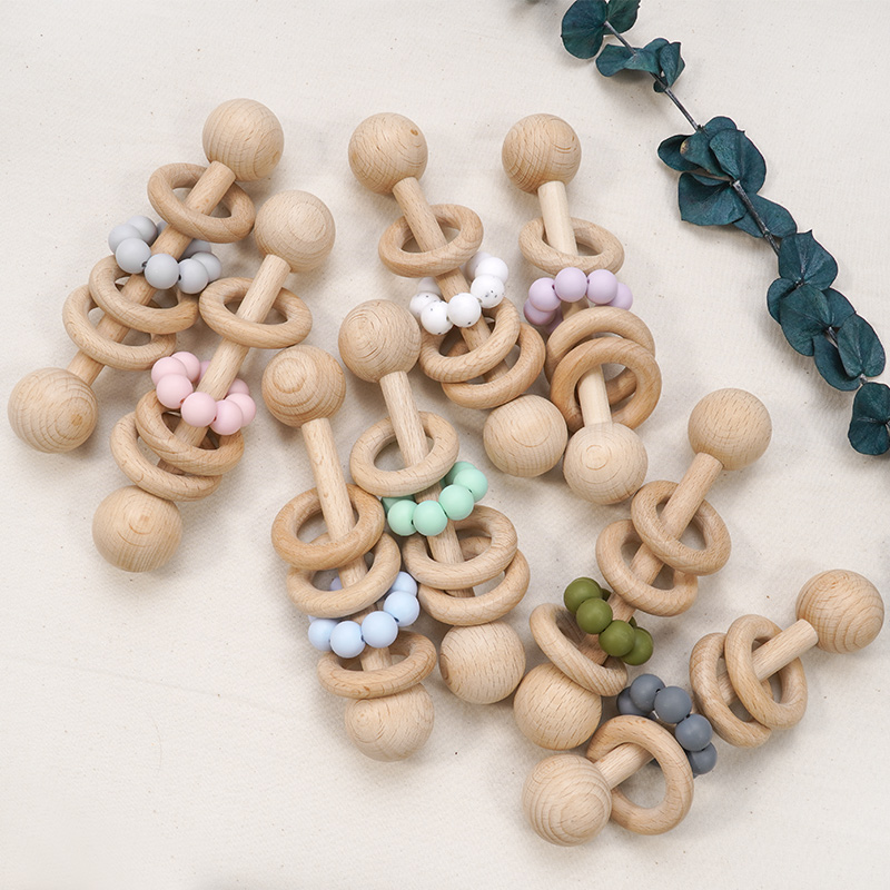 

Newborn Easy to rinse 100% Food Grade DIY Pacifier Holder Stroller Pendant Diy Accessories Rattle Christmas Baby Gift Teeth