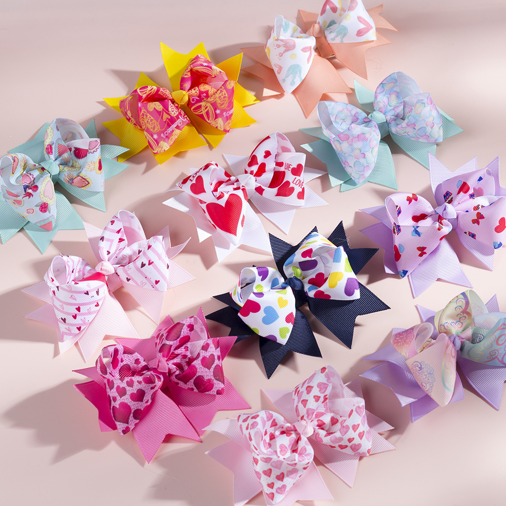 

15817 Baby Girl Colorful Bowknot Barrettes Hairclips Girls Hairbows Barrette Children Hair Accessories 11 Colors, Mixed color