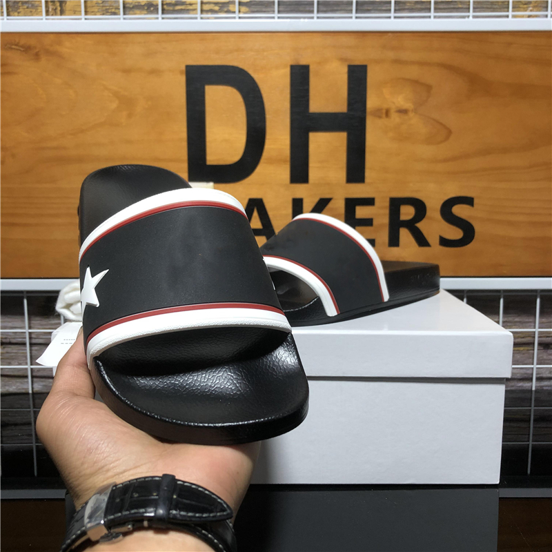 

Top Quality Pairs Fashion Rubber Slipper Designer Sandals Gear Bottoms Mens Striped Sandal Causal Non-Slip Summer Huaraches Platform Slippers Flip Flops With Box, Style 17