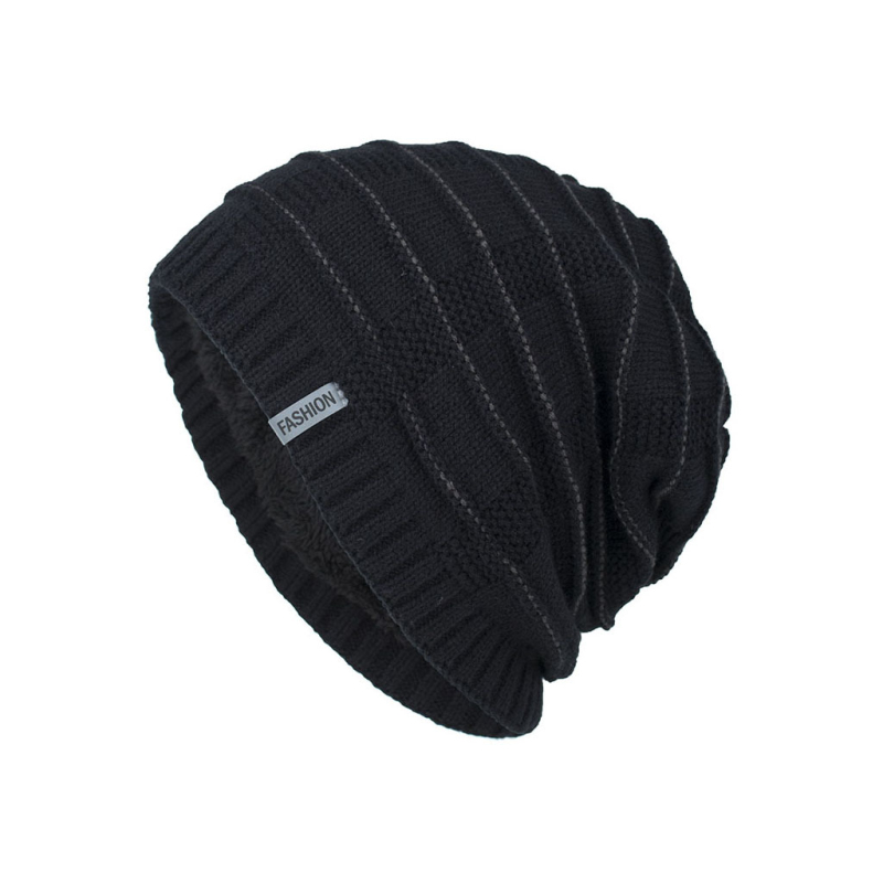 

Fashion Style High Quality Winter Sport Driving Skull Caps Hats with Label, Black