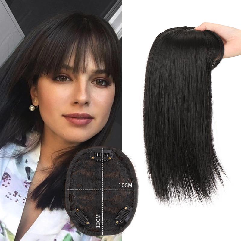 

Synthetic Wigs 10"14" Hair Pieces Brown Topper Wig 13x10cm Women Clip In Base With 3 Toupee SHANGKE, Natural color
