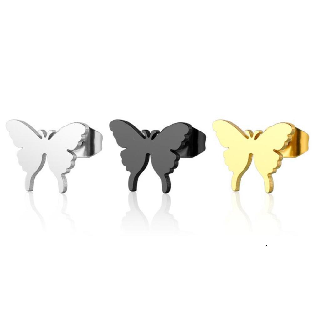 

New Butterfly Earrings stainless steel stud, Golden;silver