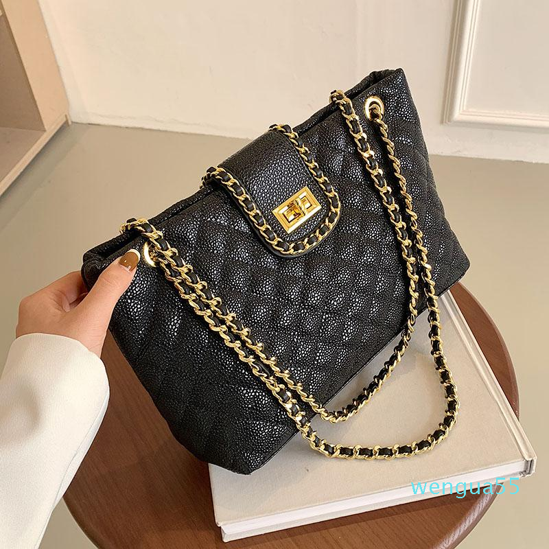 

Women's Chain Designer Handbag Shoulder Side Bag Lady Fashion Satchel Hand, Black