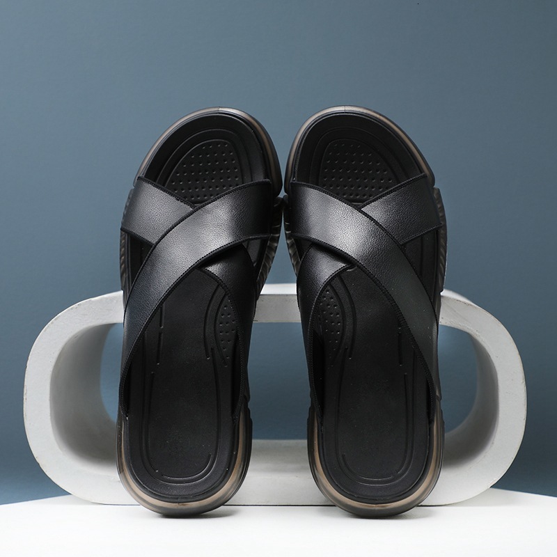 

Slippers for men to wear out in summer QVXY, 1# shoe box
