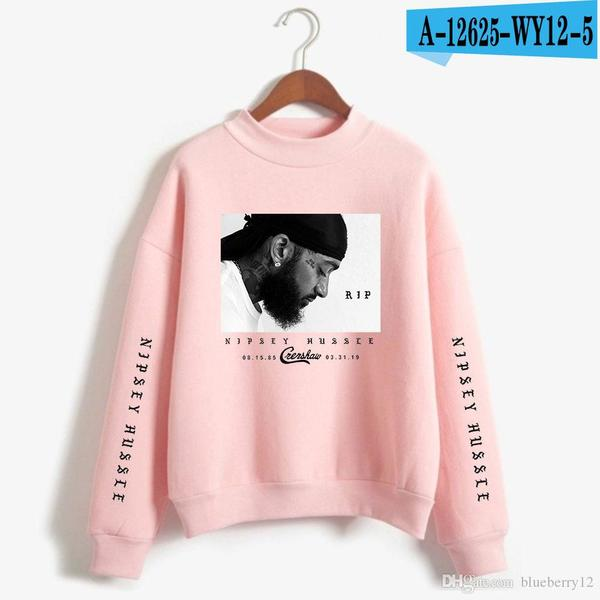 

Mens Sweatshirts Nipsey Hussle Fashion Style Loose Pullovers Sweater Printing Coat Plus Size Asian Size S-4XL, Black