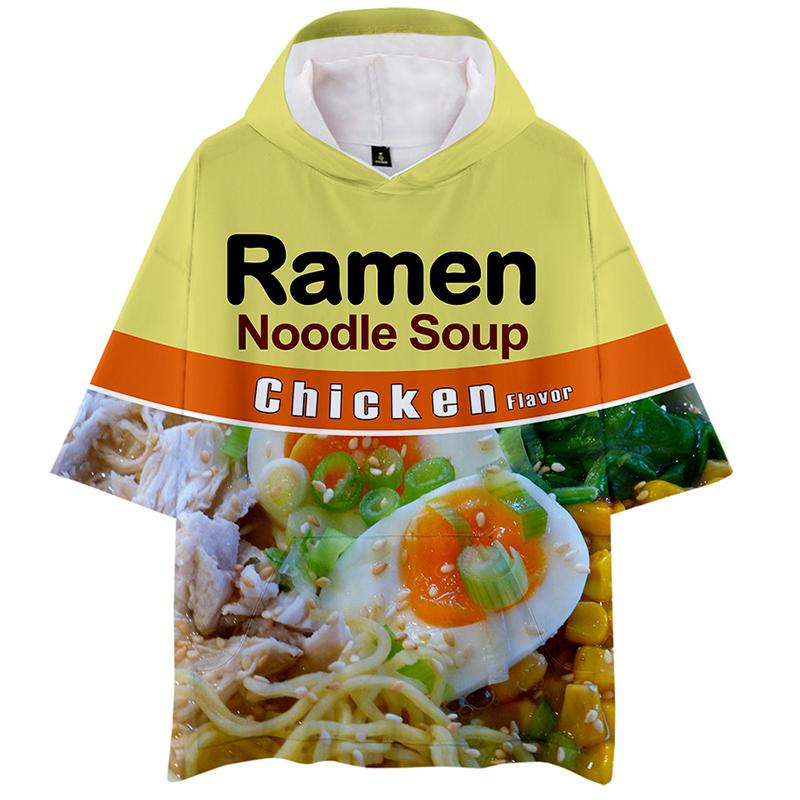 

Men's Hoodies & Sweatshirts Japan Ramen Noodle Soup 3d Pullover Fashion Cool Men Women Hoodie Tops Short Sleeve Unisex Hooded Streetwear