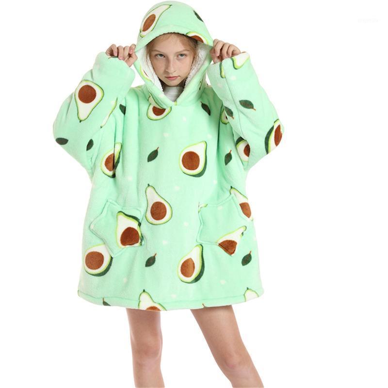 Jackets 40# Wearable Blanket Oversized For Kids One Sizes Fits All Windproof Coat Hooded Thicken All-match Coats-image-741815389