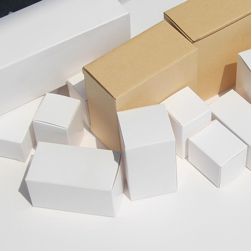 

Gift Wrap 50pcs/General Purpose White Small Box Packaging 350g Square Blank Cardboard Spot Cosmetics Color
