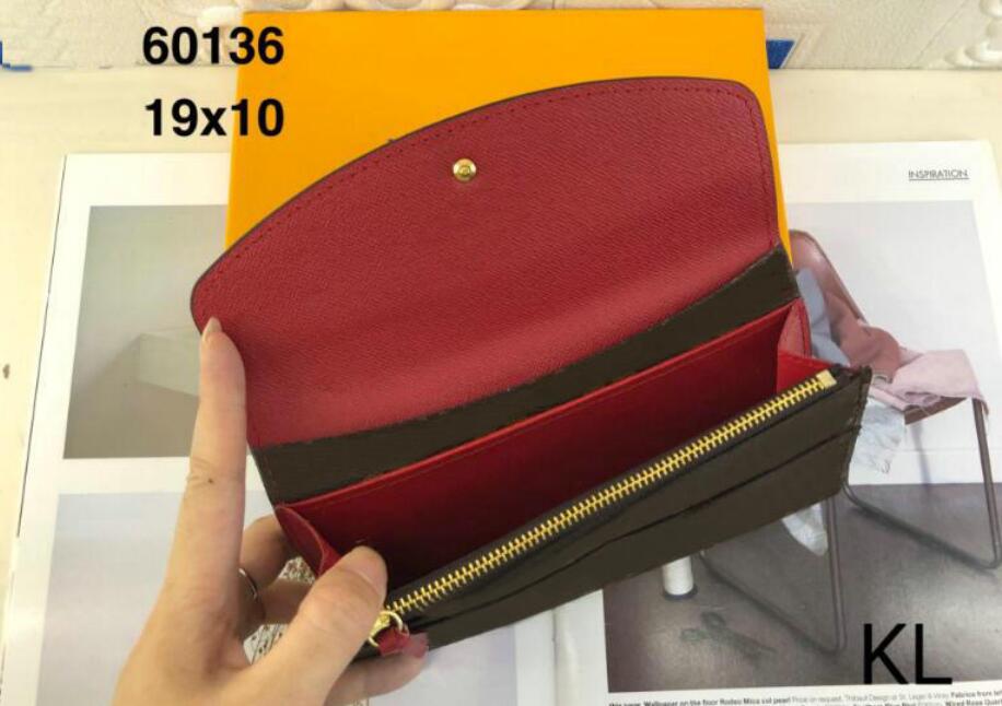 

2021 Woman zipper Clutch Flap Button Long Emilie Wallets M60697 Exotic Holder Zipper Coin Classic Purse Bag Card bags, Green