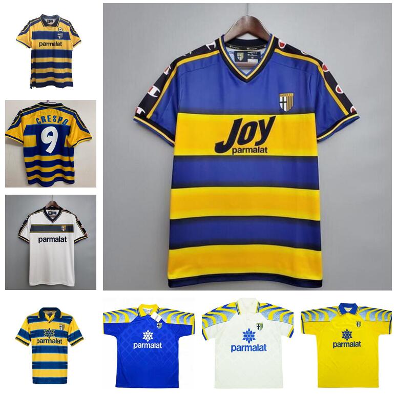 

1998 1999 Parma Retro soccer Jersey Home away 98 00 FUSER BAGGIO CRESPO ORTEGA CANNAVARO Football shirt BUFFON THURAM futbol camisa, Black;yellow