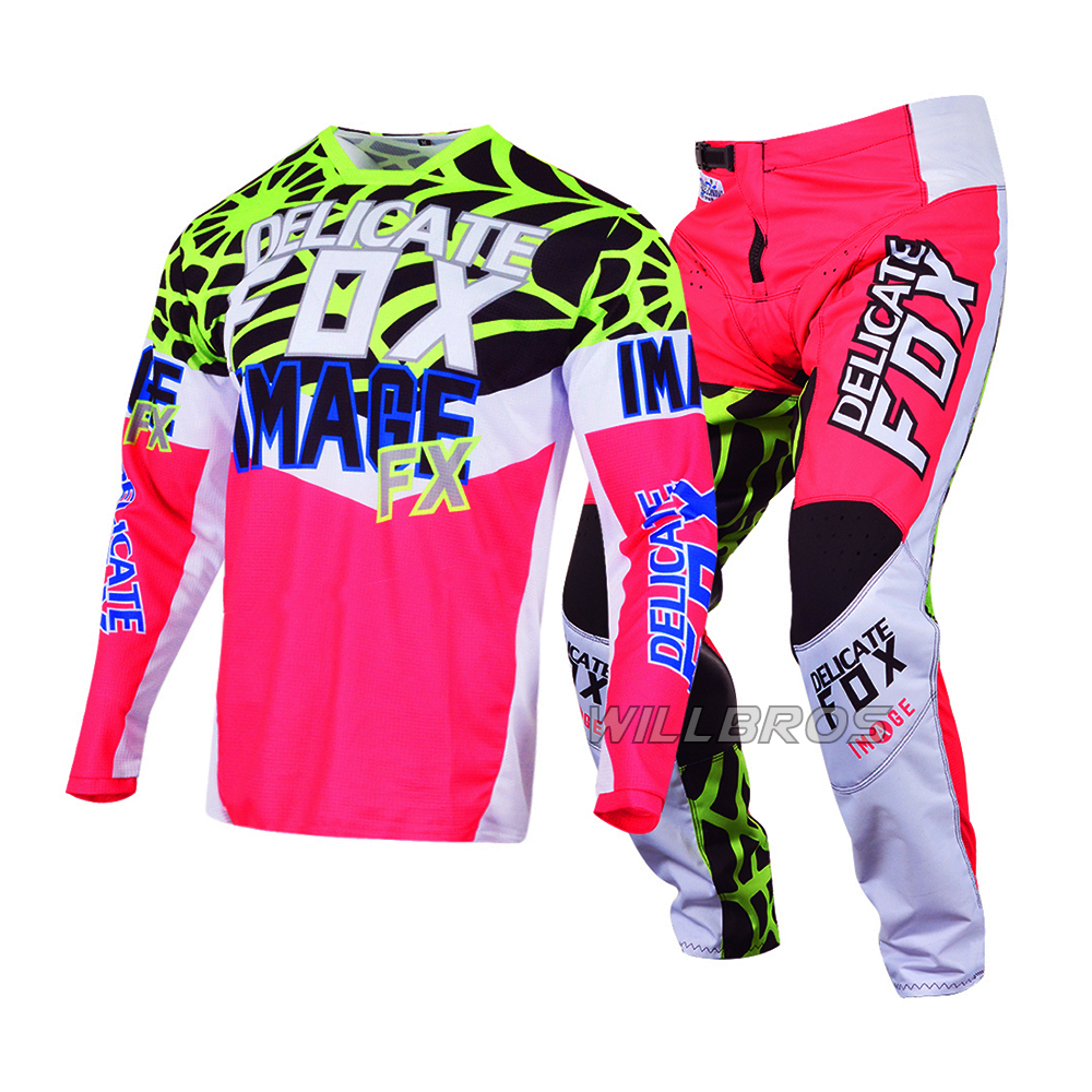 

Delicate Fox 180 Heritage Venin Spiderwebs Jersey Pant Motorbike MX ATV Dirt Bike UTV MTB Racing Gear Set
