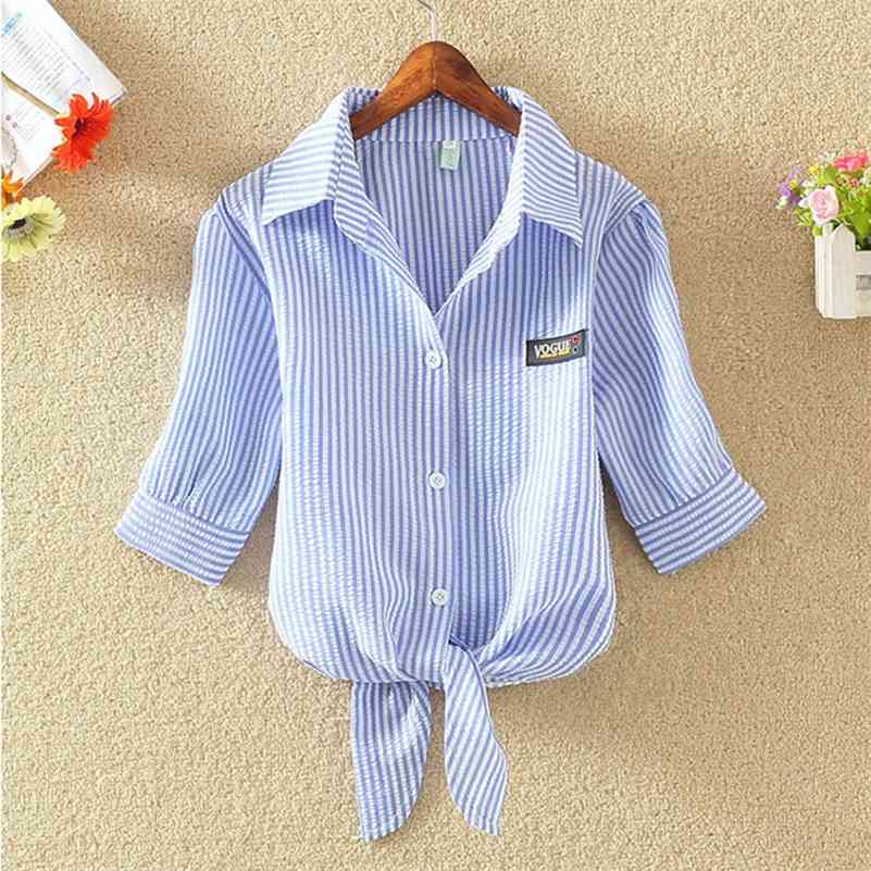 

Chemise Femme women shirts blouses Striped blouse blusas mujer Korean ladies tops blusas y Plus Size Clothing 4xl camisa mujer 210518, Blue