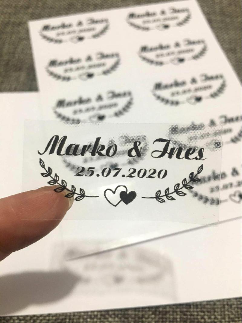 

Other Event & Party Supplies 100 Personalized Rectangular Labels, Wedding Stickers, Transparent Custom Logo Names And