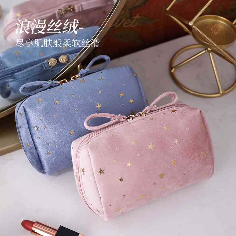 

New velvet cosmetic anytime portable flannel star hand simple pocket change lipstick storage bag, Star aristocrat powder