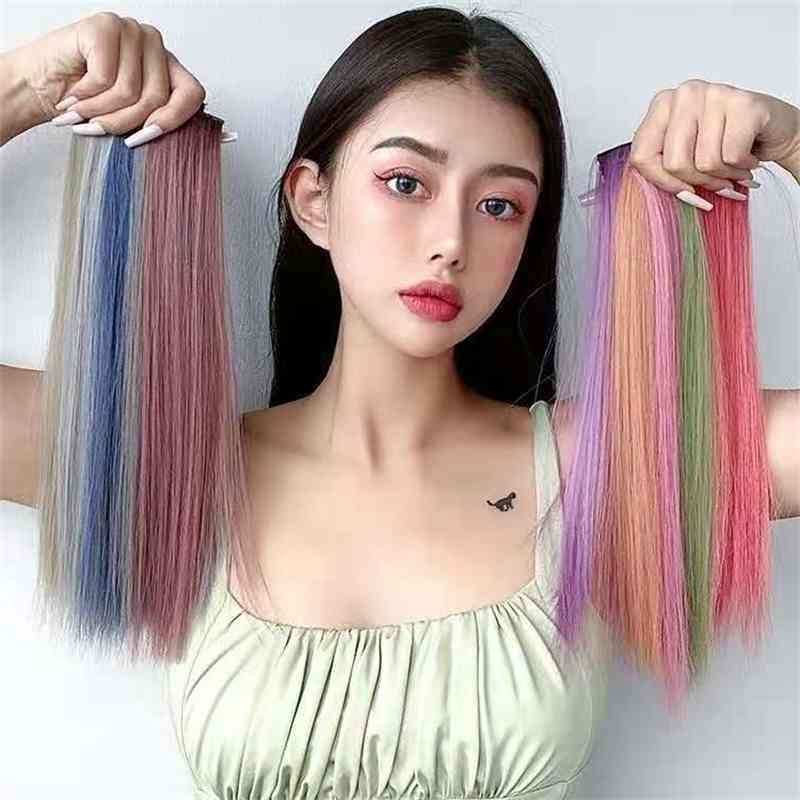 

color hanging long Wig short hair invisible wig piece back of ear pick dyeing and winding, --35cm