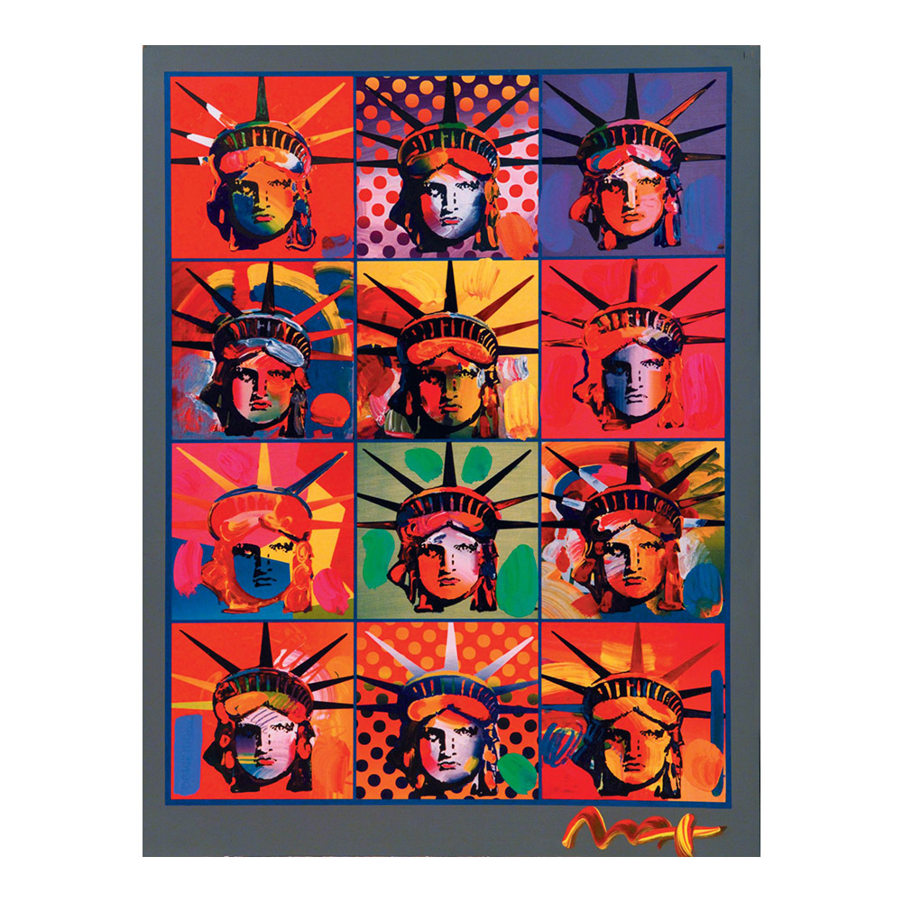 Peter Max Liberty and Justice for All Painting Poster Print Home Decor Framed Or Unframed Photopaper Material-image-695215479