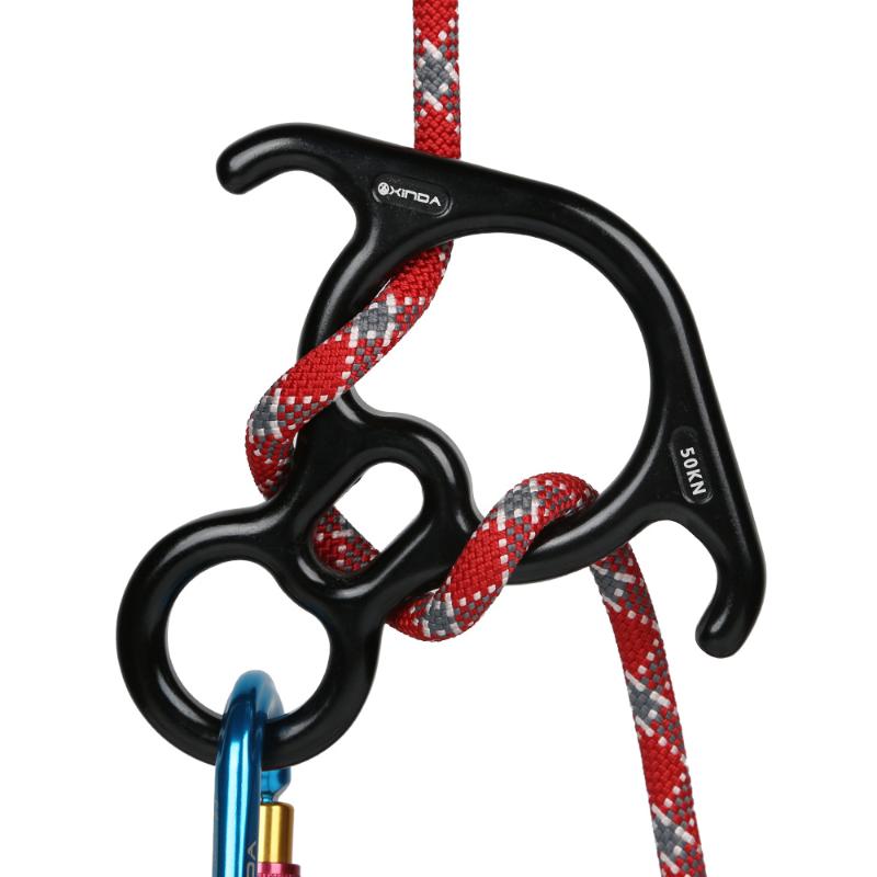 Rock Climbing Descender OX Horn 8 Descend Ring Downhill Eight With Bent-ear Rappelling Gear Belay Device Equipment 50NG Cords, Slings And We-image-689014141