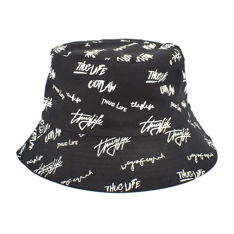

Outdoor Hats Sun Protection Summer Cap Double Side Embroidery Letters Cotton Bucket Travel Fisherman Unisex Fashion Sportswear, White
