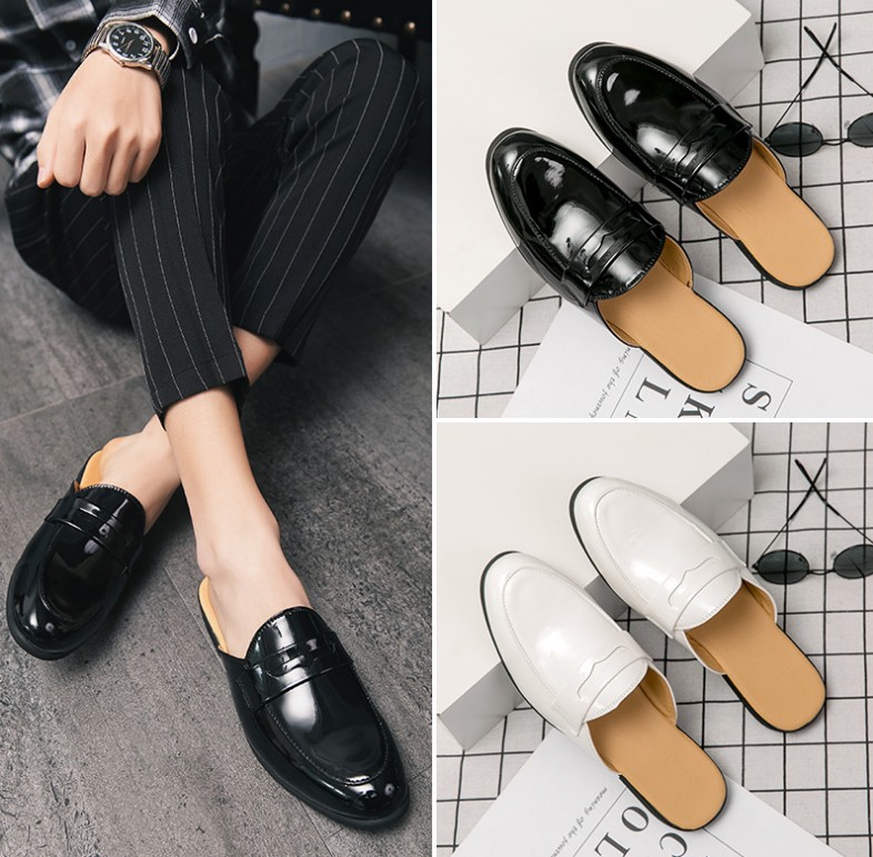 

Summer Men luxurys Sandals Soft Non-slip Slippers High Quality Leather Shoe Outdoor Mens Sandal Zapatillas Hombre 38-46, Black