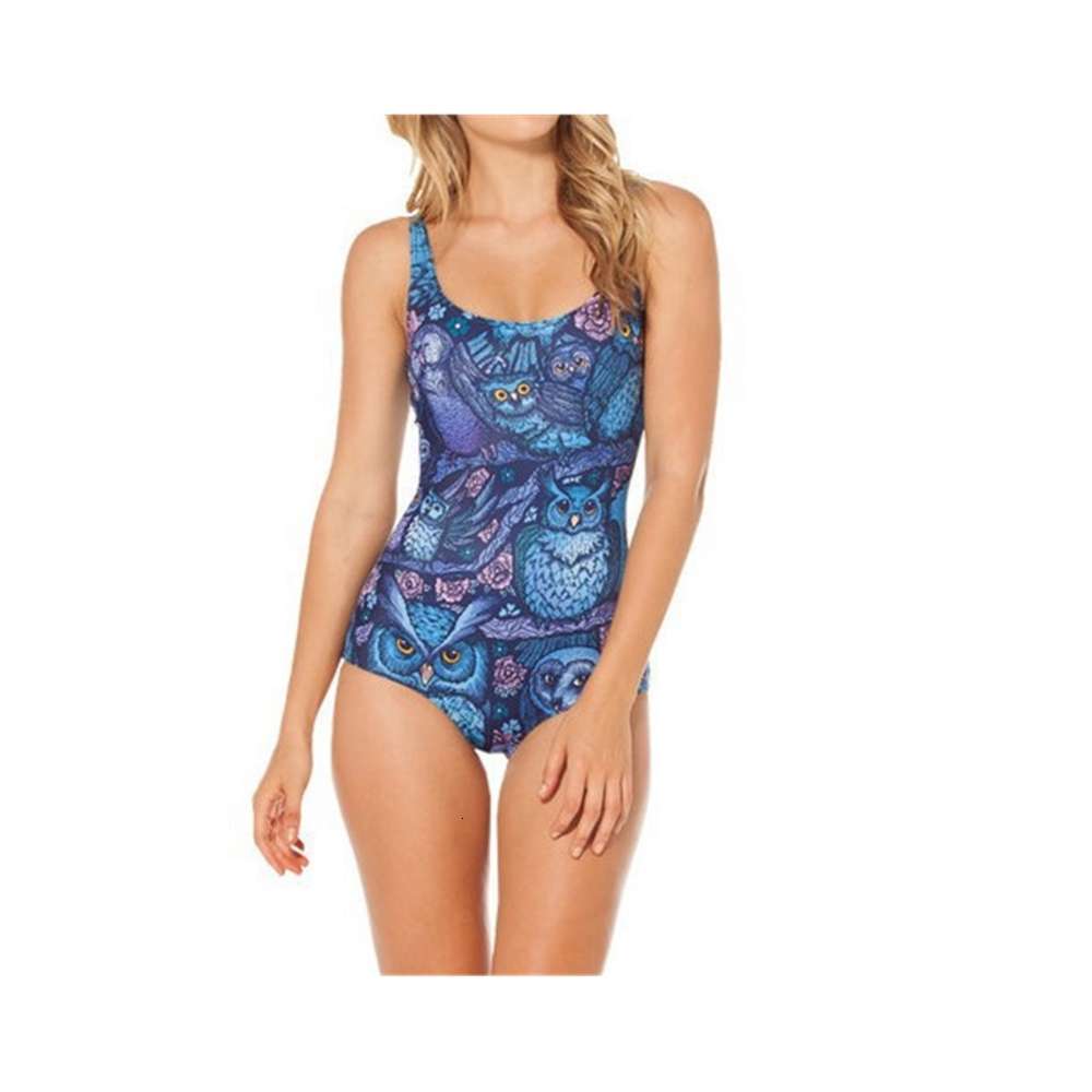 Cartoon Pop Star Digital Print Owl Sexy Bikini One Piece Swimsuit Female St-1017 triangl swimwear-image-692565546