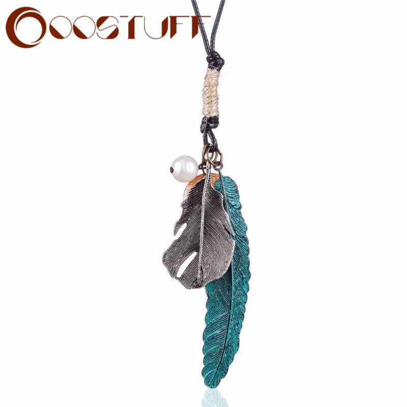 

Wholesale Jewelry For Women Statement Necklace & Pendants Antique Feathers Vintage Long Suspension Decoration Pendant Necklaces