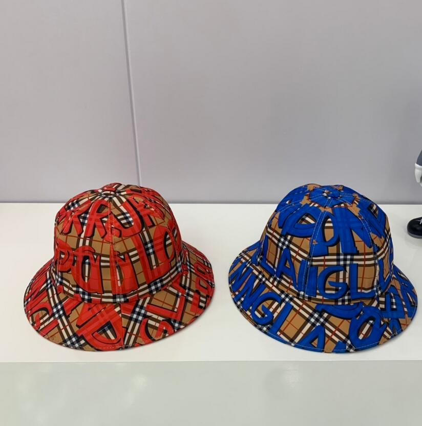 

21ss 2colors Men Women Street Cartoon Wide Brim Hats Double Letter Embroidery Casquette Hat Folding High quality Fisherman Visor Stingy Buck, Blue;gray