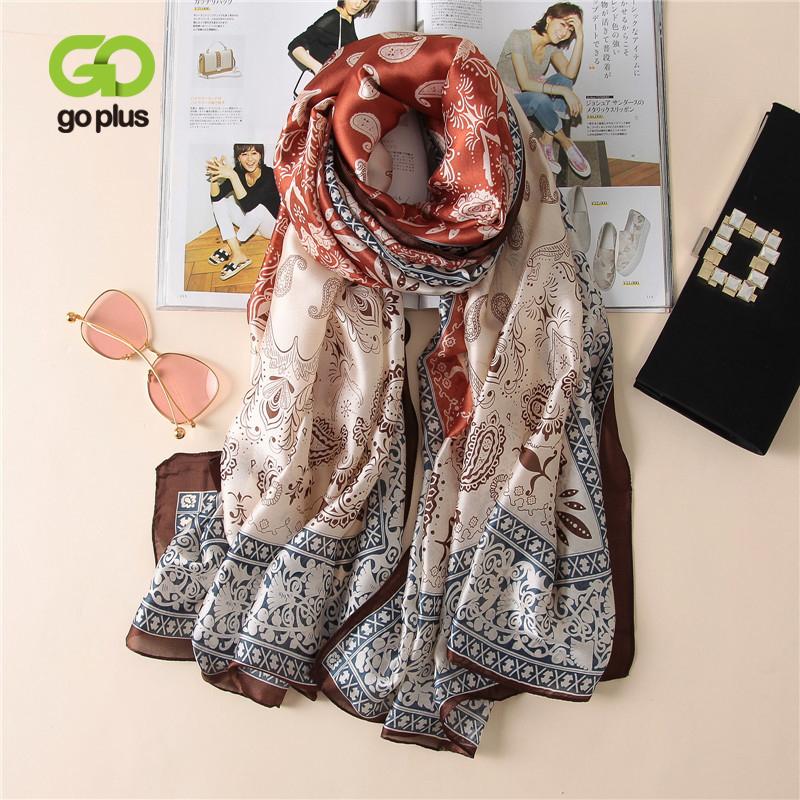 

Autumn Print Scarf Women Chiffon Shawl Hijab Vintage Designer Silk Scarves Femme Foulard Bandanna Bandanas