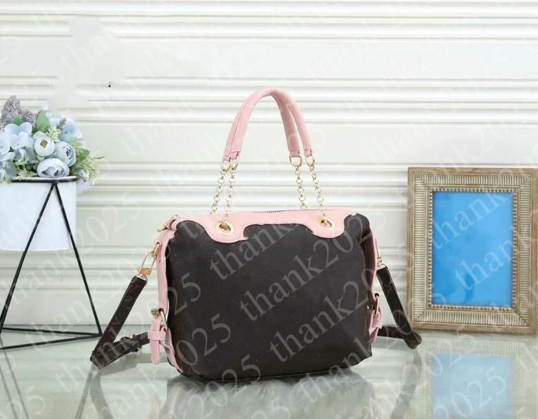 

Fashion Women Pu Leather Handbags Designer Totes Bags Printing Letter Shoulder Bags Chain Ladies Brands Crossbody Bag 668, Black flower
