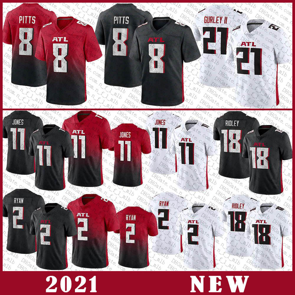 

Custom Mens 8 Kyle Pitts 2 Matt Ryan Football Jersey 11 Julio Jones 21 Todd Gurley 97 Grady Jarrett 45 Deion Jones 76 Kaleb McGary 23 Brian Hill 18 Ridley Atlanta Falcon, Shown