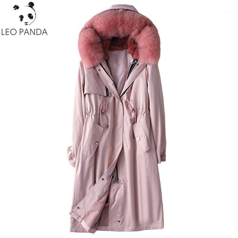 

Women's Down & Parkas 2021 Winter Jacket Female Fashion Fur Collar Hooded Rex Liner Slim Long Coat Women Parka Cothes, Green