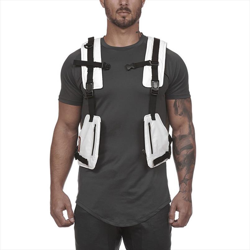 

chest bags male tactical vest highly visible reflective waist packs men multi pocket security anti theft