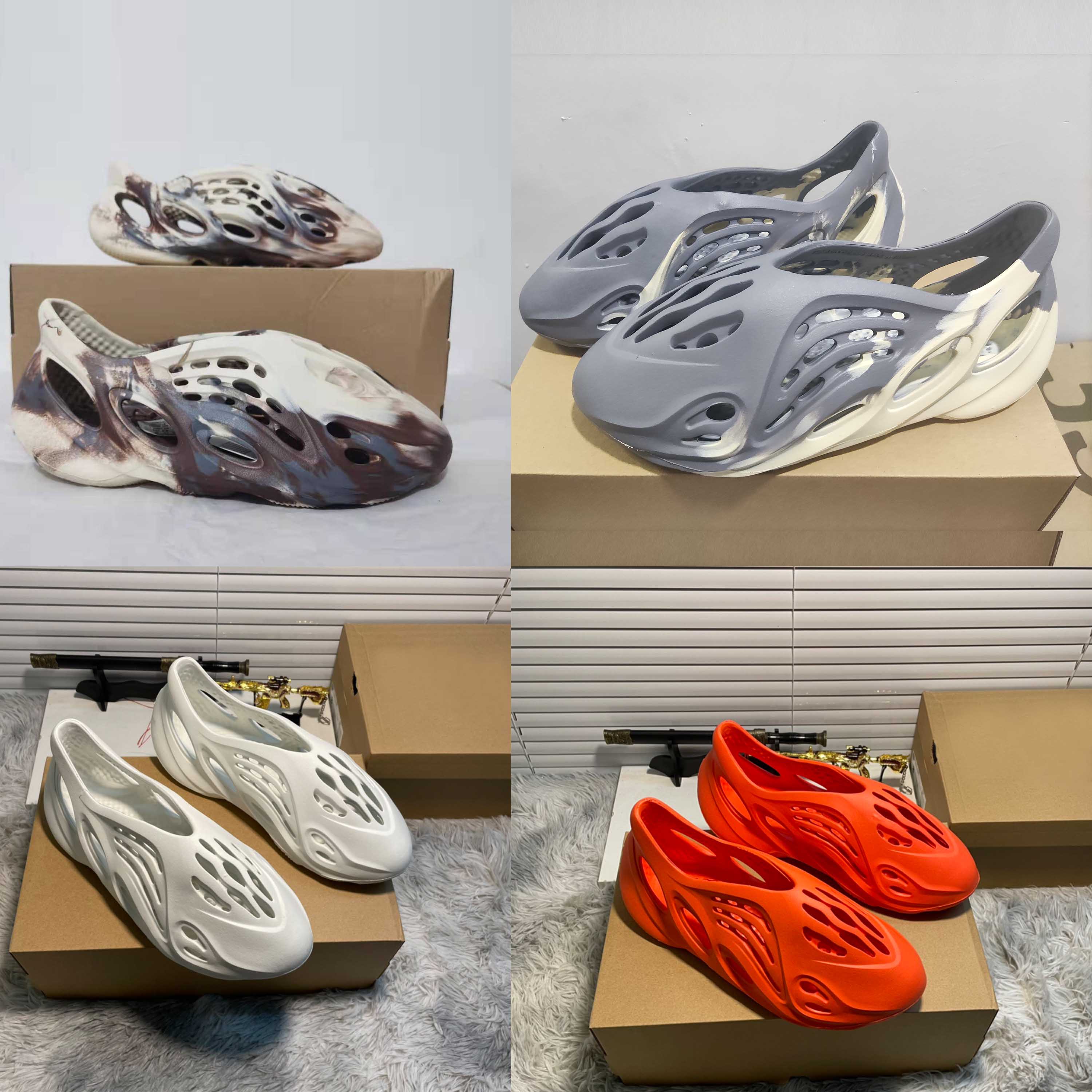

Foam Runner Designer Slippers Moon Gray Resin Bone Sandals Men Women Shoes Triple White Black Sandal Earth Brown Slides Beach Slipper