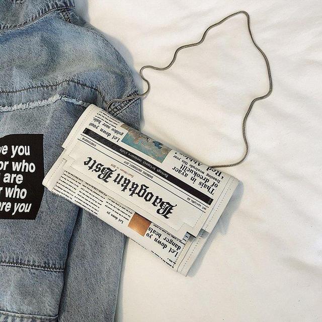 

Newspapers modeling day clutch handbags letter envelope casual crossbody shoulder bag purse evening bags with clothing wallet