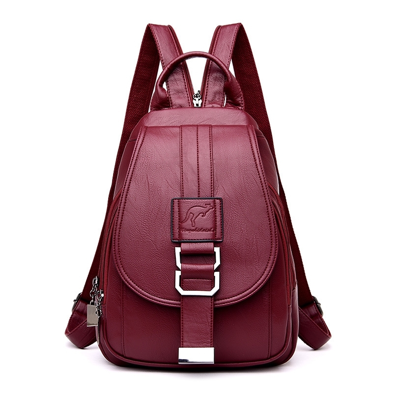 

Belt decoration women 2020 new Korean fashion versatile outdoor waterproof backpack trend, Red
