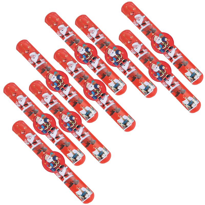 

Christmas Decorations 10 Pcs Funny Bracelet Toys Lovely Slap Bands Decorative Party Props